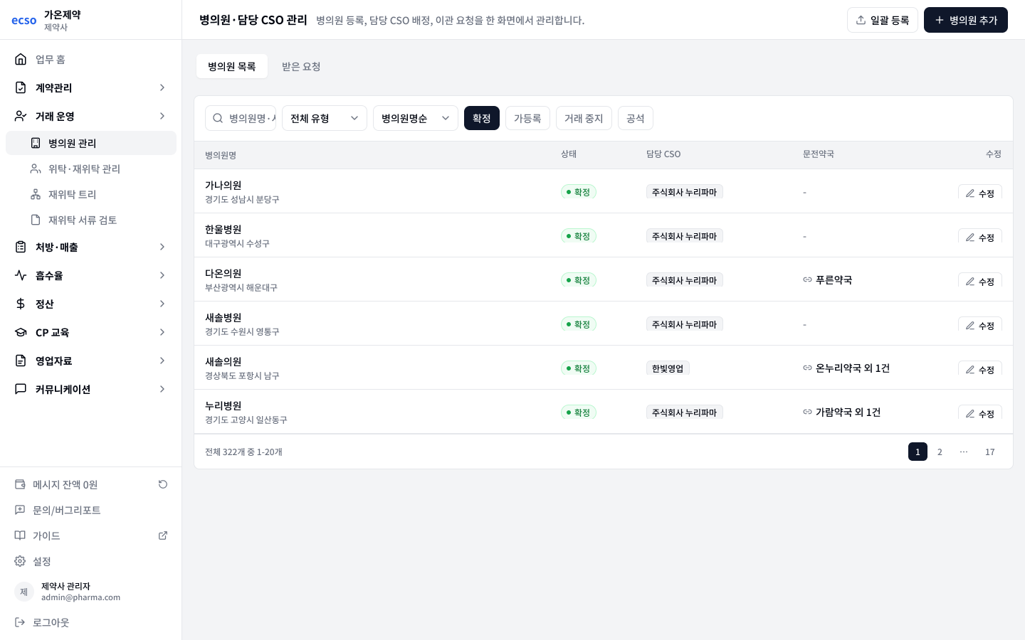 목록 확인과 필터